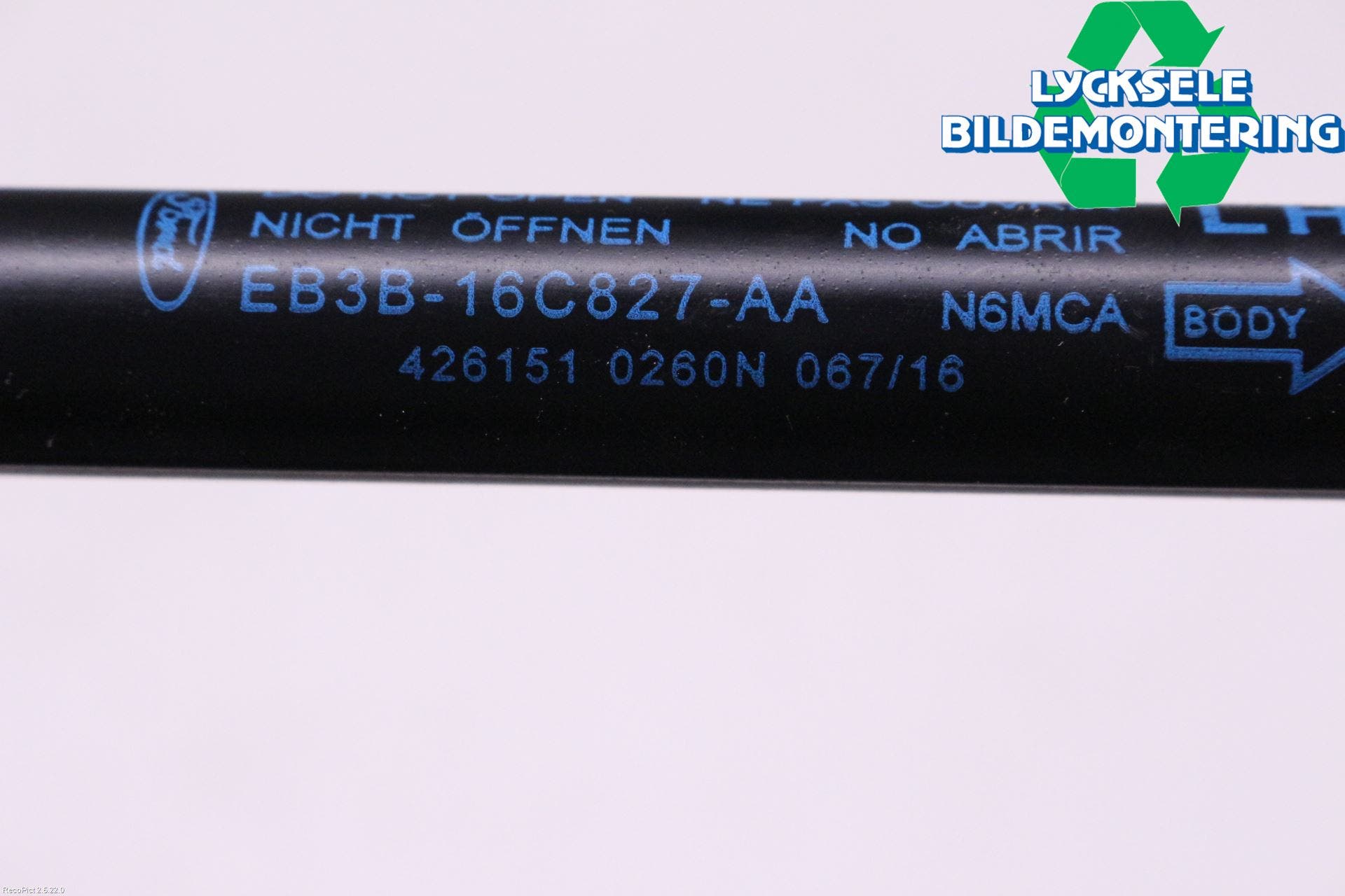 Ford RANGER EU 12-23 Gasfjäder Motorhuv