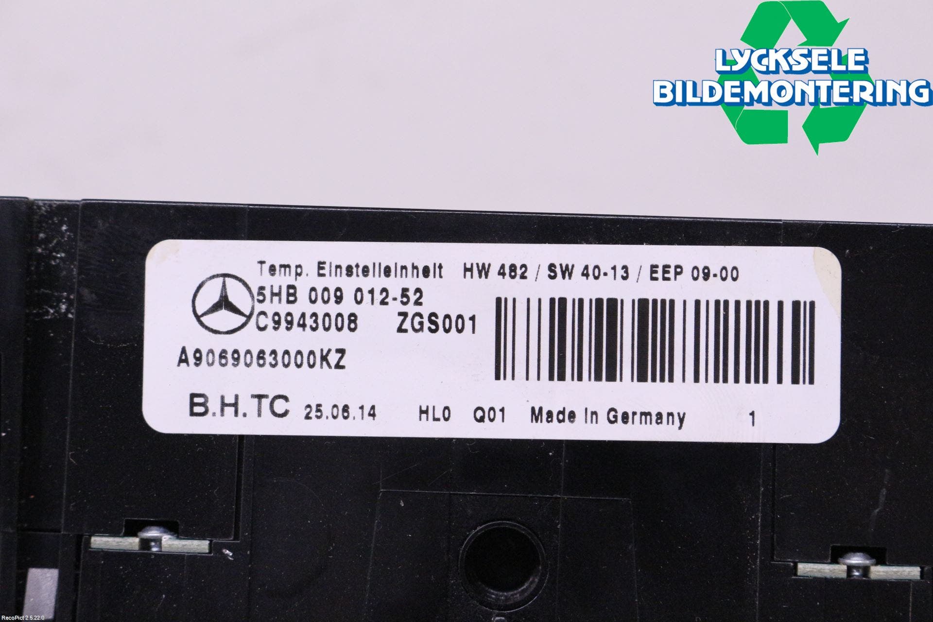 Mercedes-Benz MB SPRINTER (W906) 06-18 Ac Styrenhet Ac Manöveren