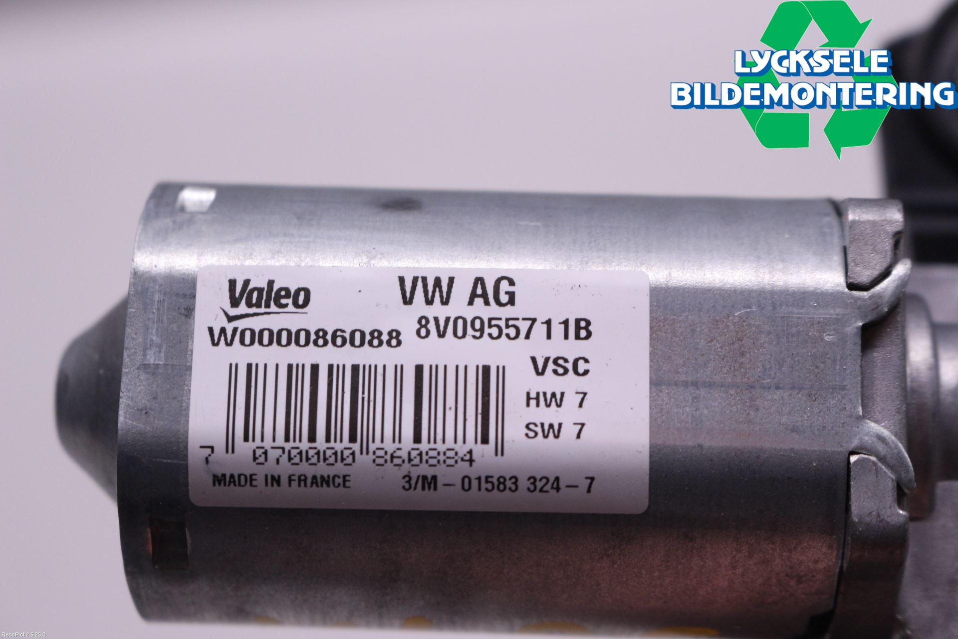 Audi A3/S3 8V 13-20 Torkarmotor Baklucka