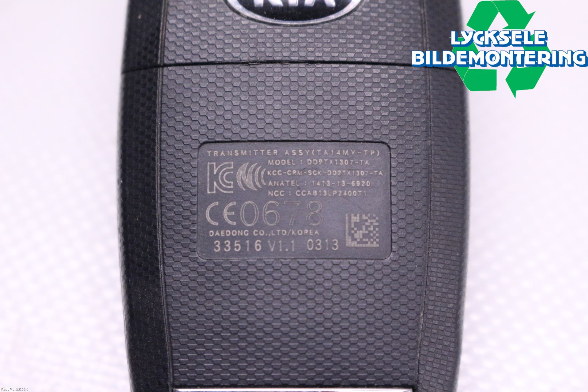 Kia PICANTO 12-17 Rattlås-Tändlås Elektrisk