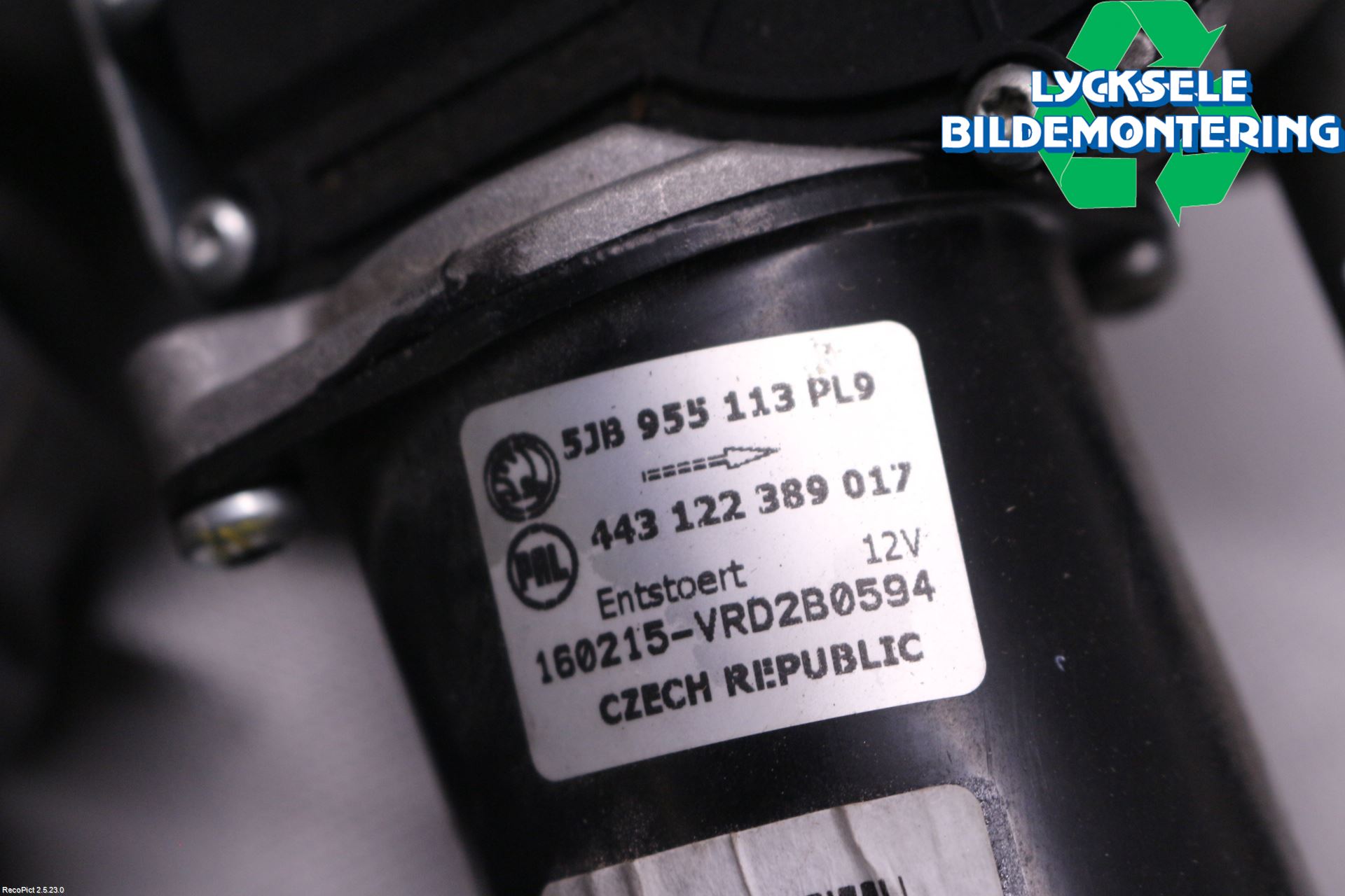 Skoda RAPID Torkarmekanism Vindruta