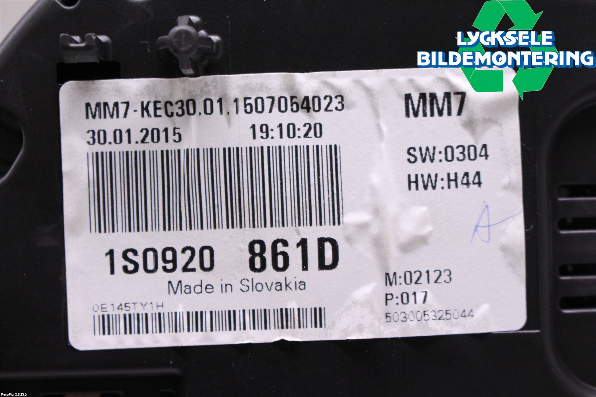 Volkswagen VW UP! / E-UP! Instrument Komb