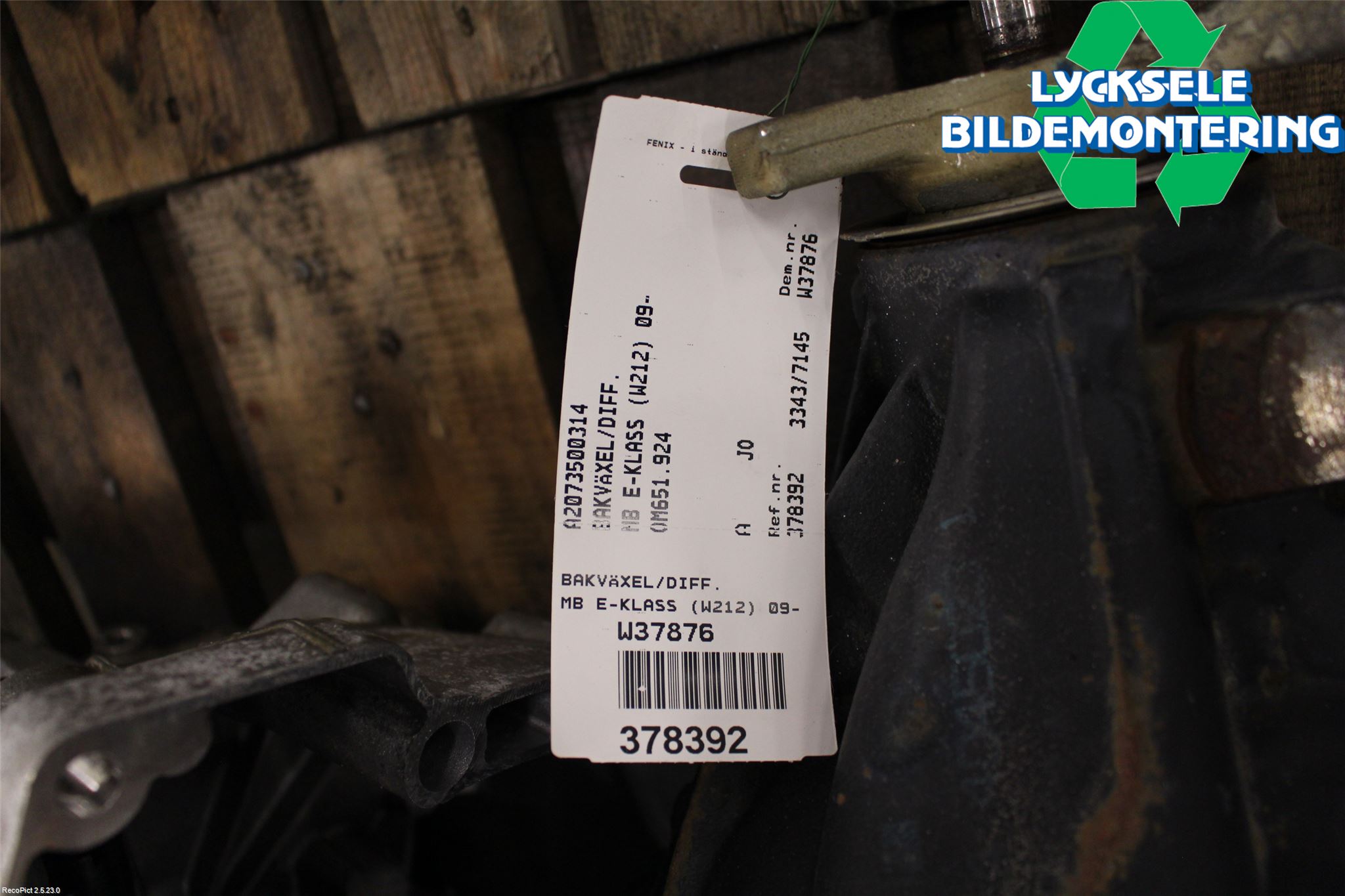 Mercedes-Benz MB E-KLASS (W212) 09-16 Bakväxel-Diff