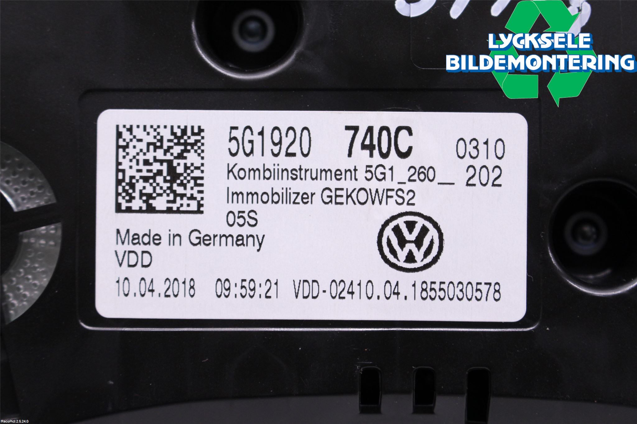Volkswagen VW GOLF / E-GOLF VII 13-20 Instrument Komb