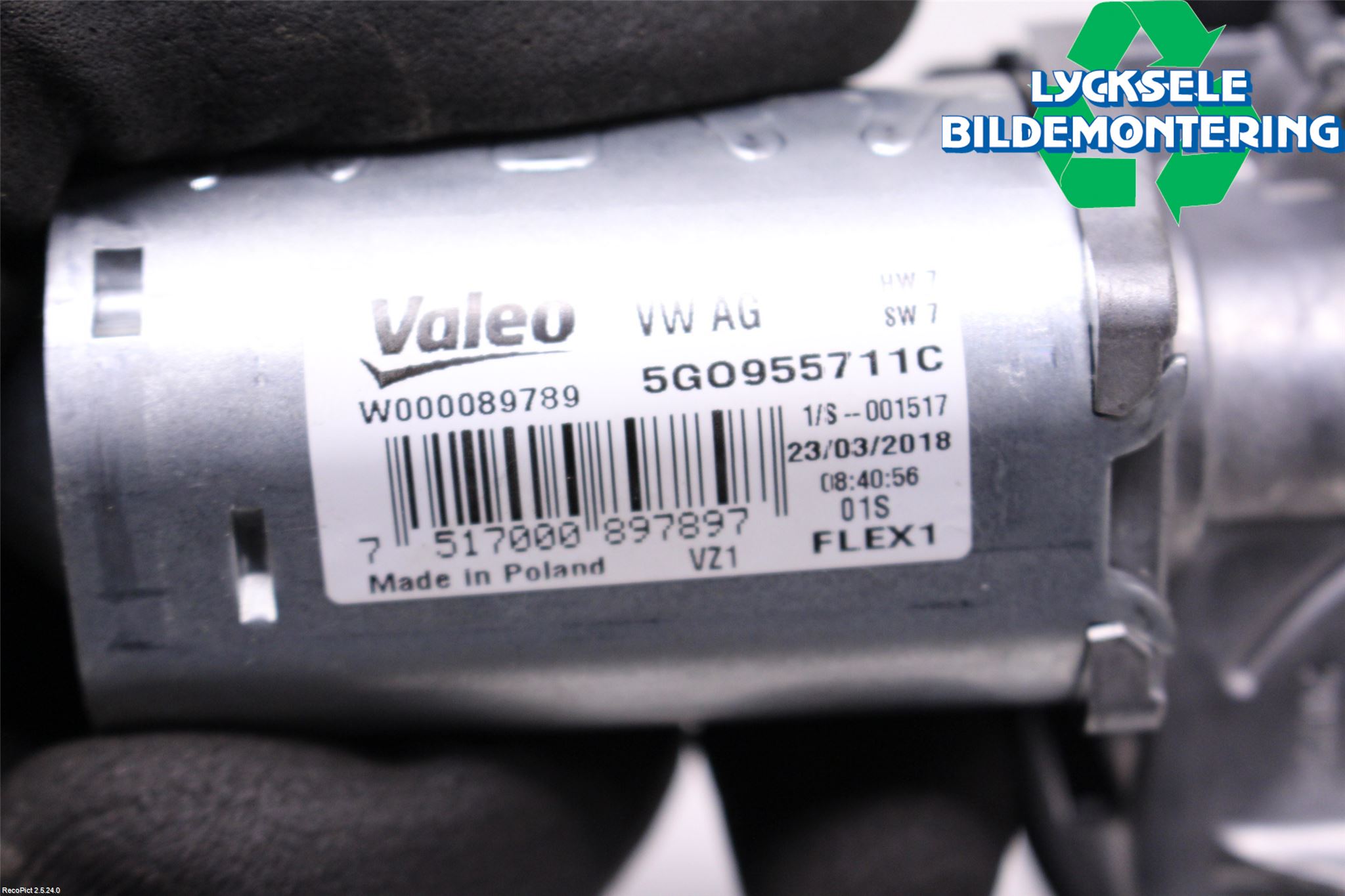 Volkswagen VW GOLF / E-GOLF VII 13-20 Torkarmotor Baklucka