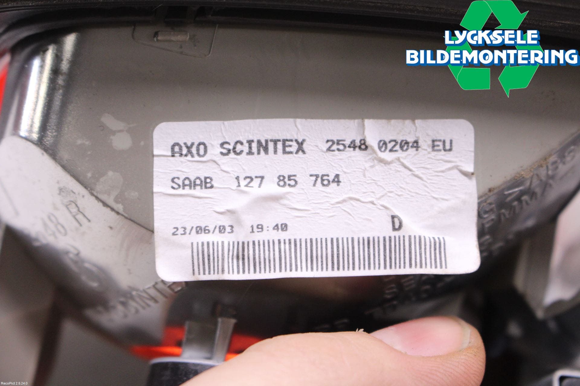 Saab 9-3 VER 2 Bakljus Lucka Hö