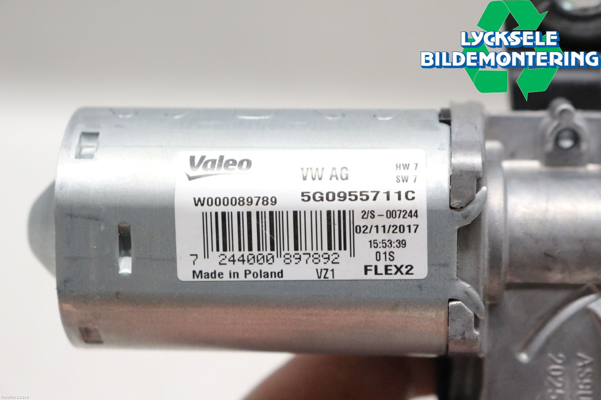 Volkswagen VW PASSAT 15-19 Torkarmotor Baklucka