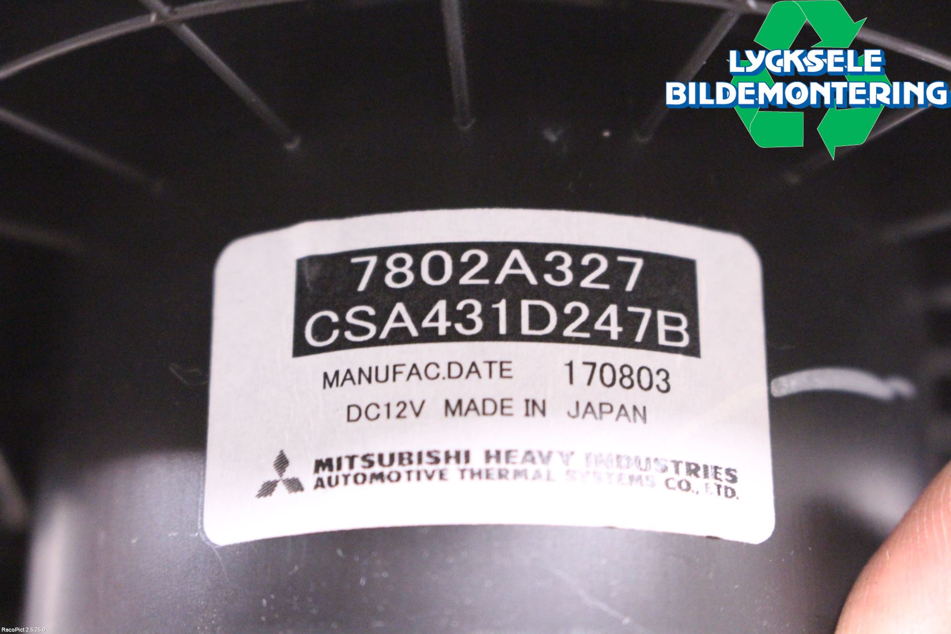 Mitsubishi OUTLANDER 13-21 Ac Värmefläkt