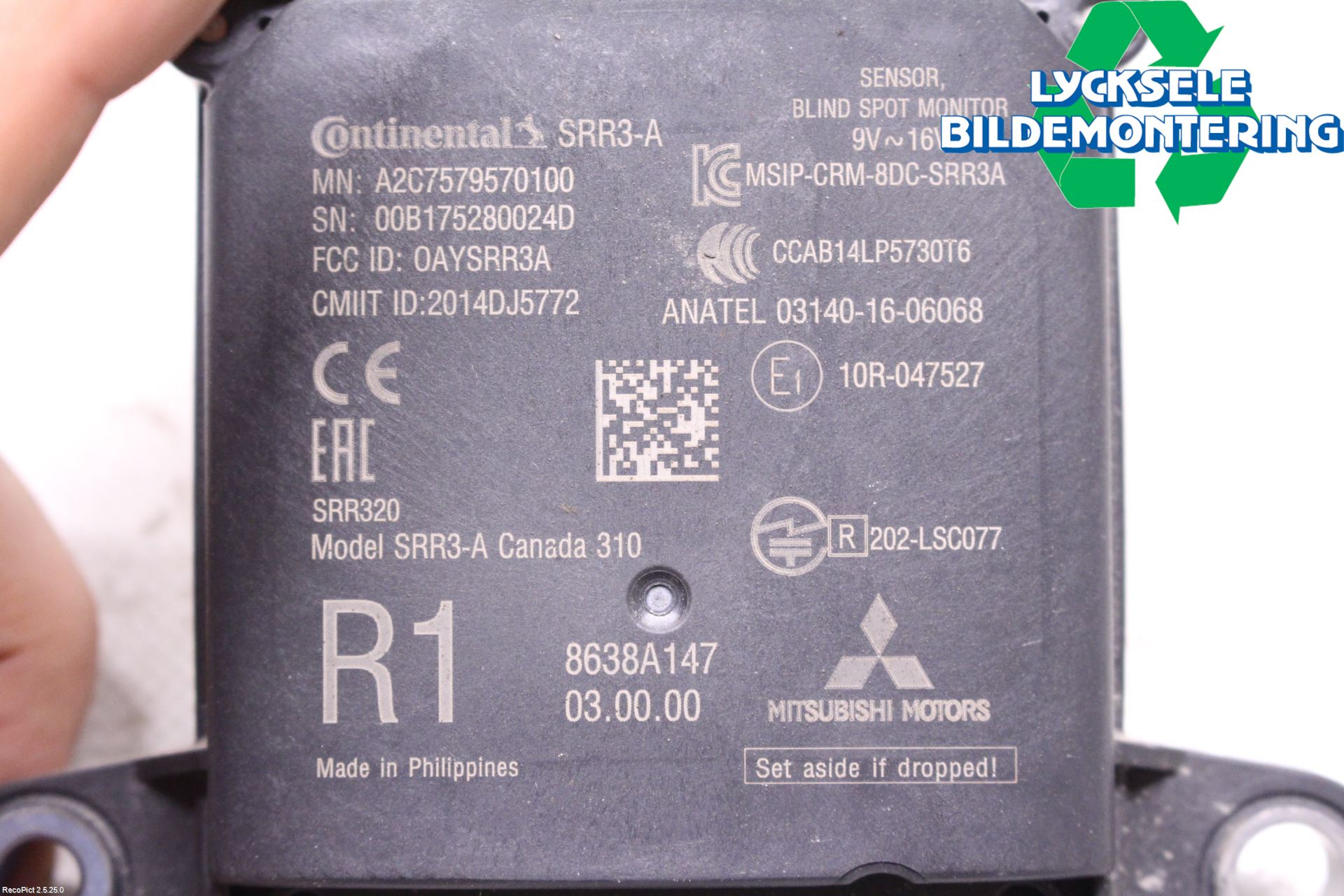 Mitsubishi OUTLANDER 13-21 Sensor Aktivt Kollisionsskydd