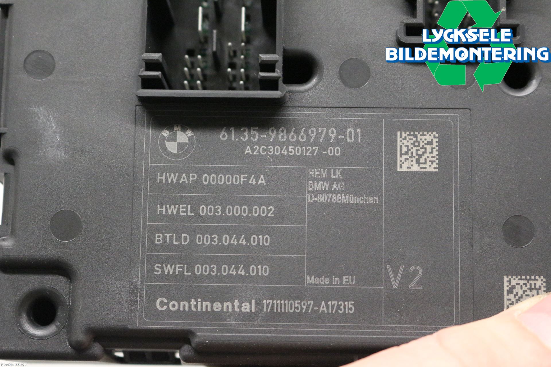 BMW 3 F30/F31/F80 12-19 Styrenhet Övrigt