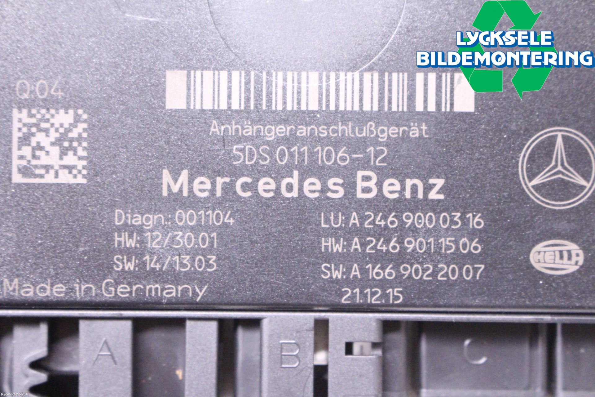 Mercedes-Benz MB CLA-KLASS (C117/X117) 13-19 Styrenhet Dragkrok