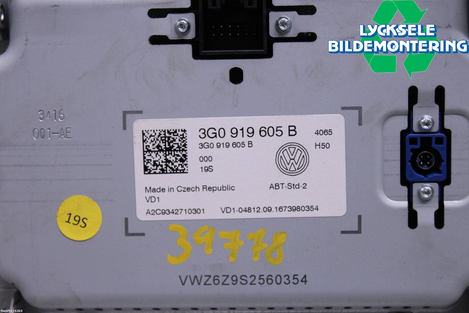 Volkswagen VW GOLF / E-GOLF VII 13-20 Styrspindel Lagerhus Hö