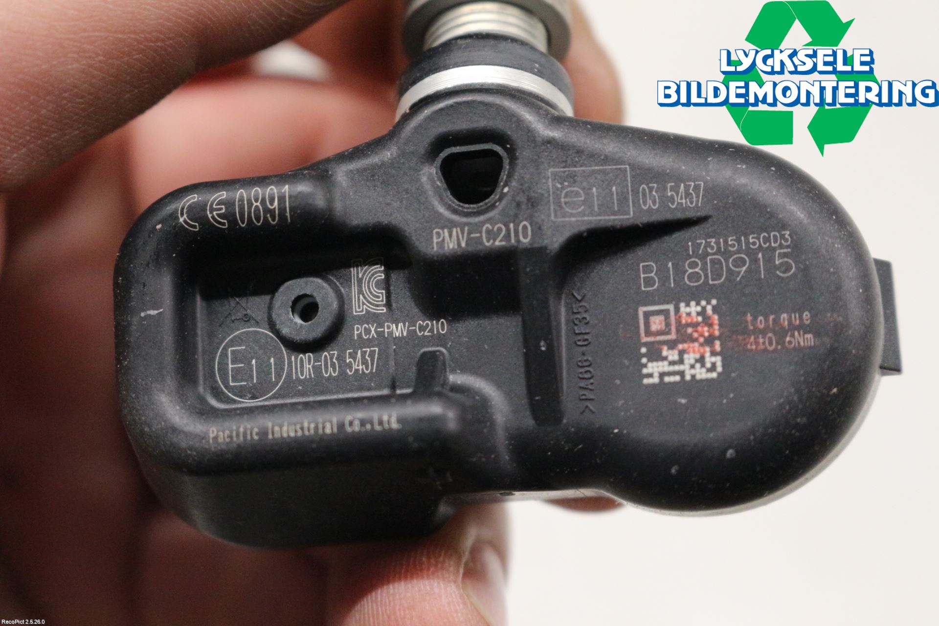 Toyota YARIS XP130 15-20 Givare Däcktryck