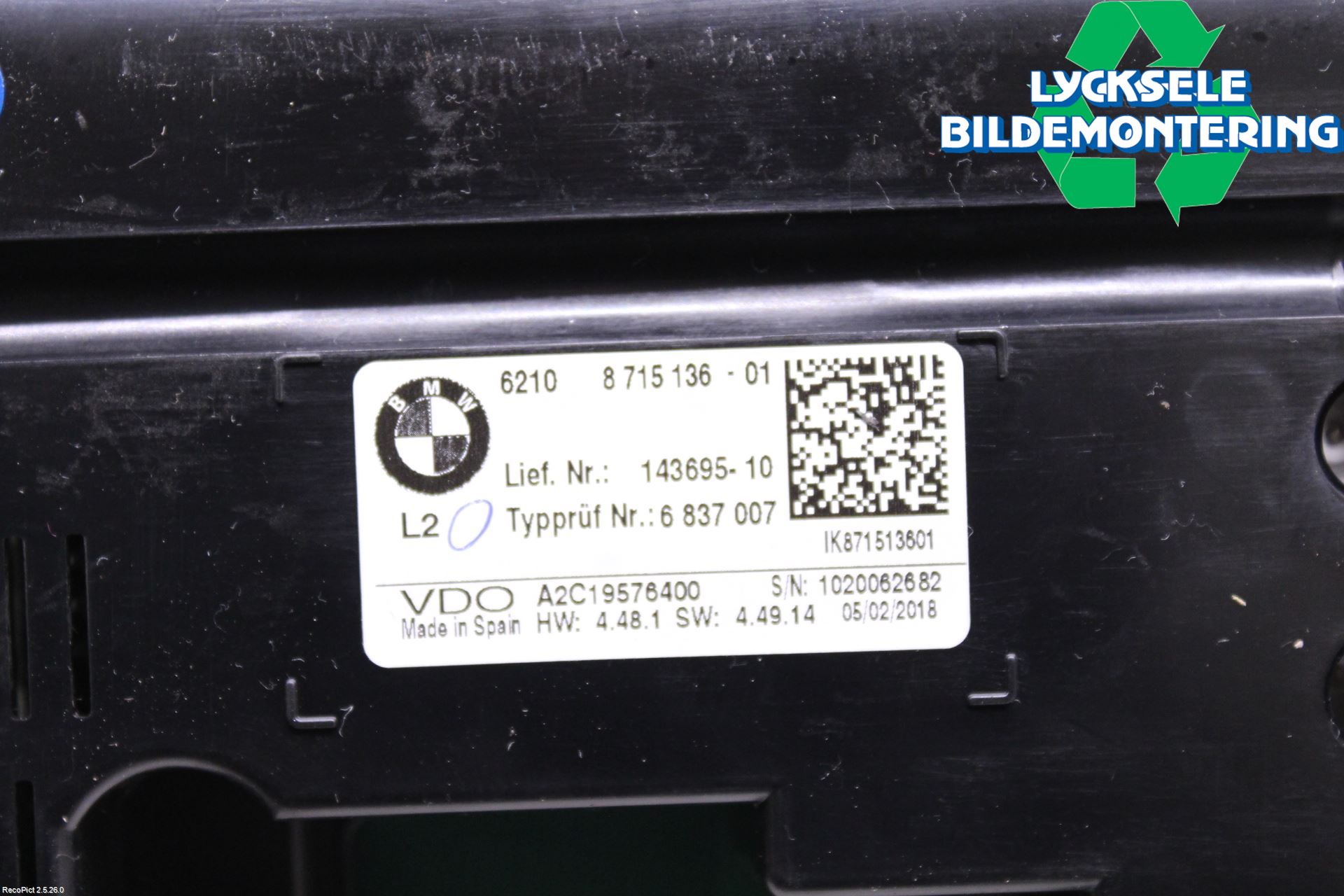 BMW X2 F39 18-23 Instrument Komb