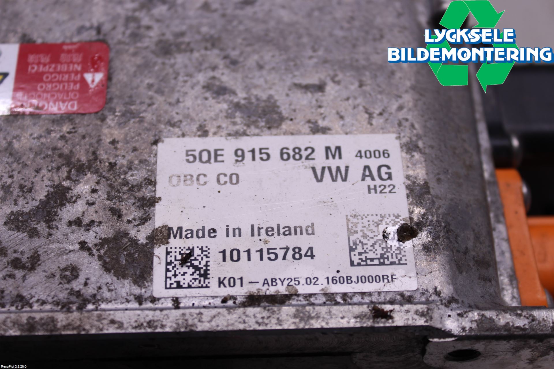 Volkswagen VW PASSAT 15-19 Batteriladdare Högspänning