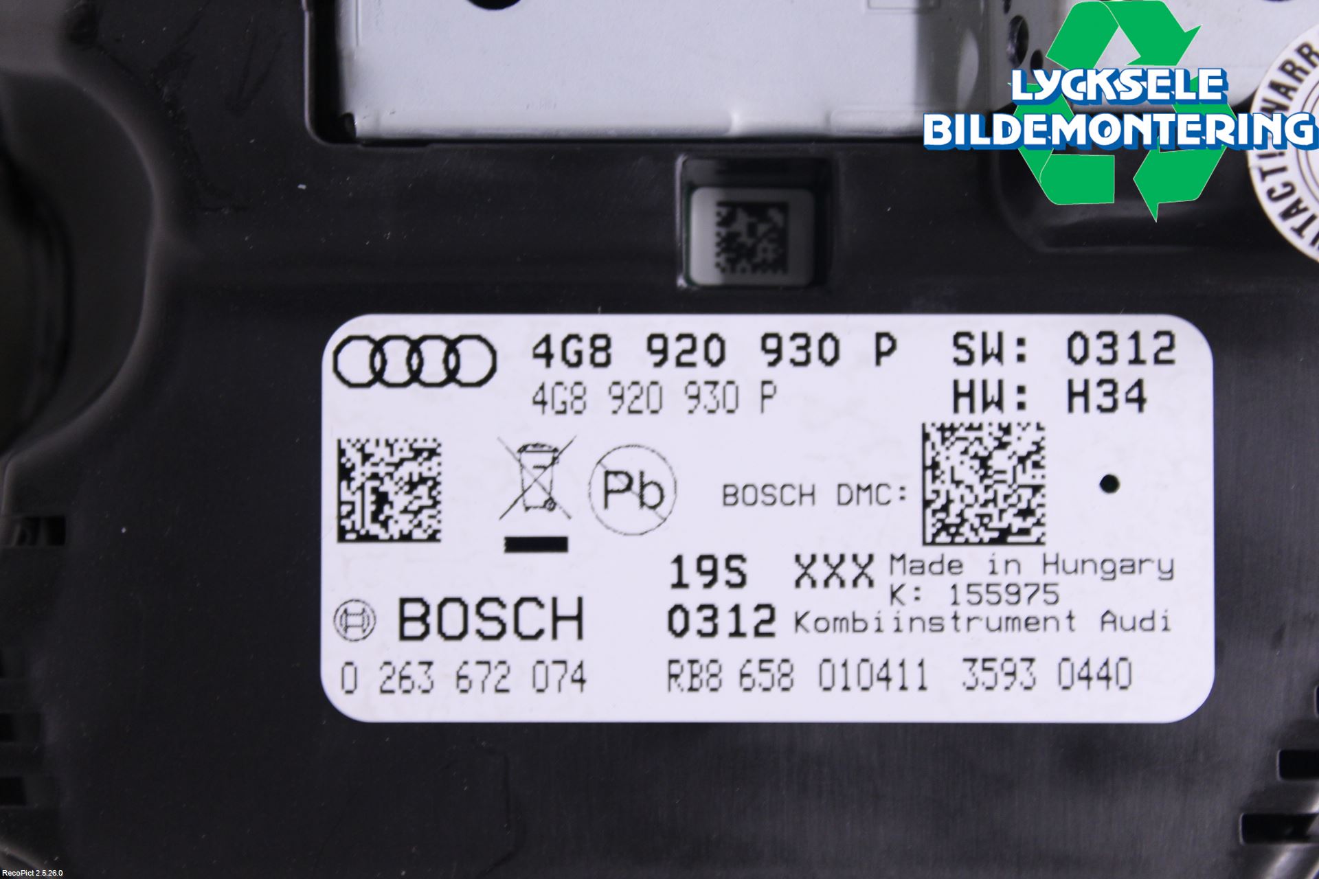 Audi A6/S6 4G 11-18 Instrument Komb