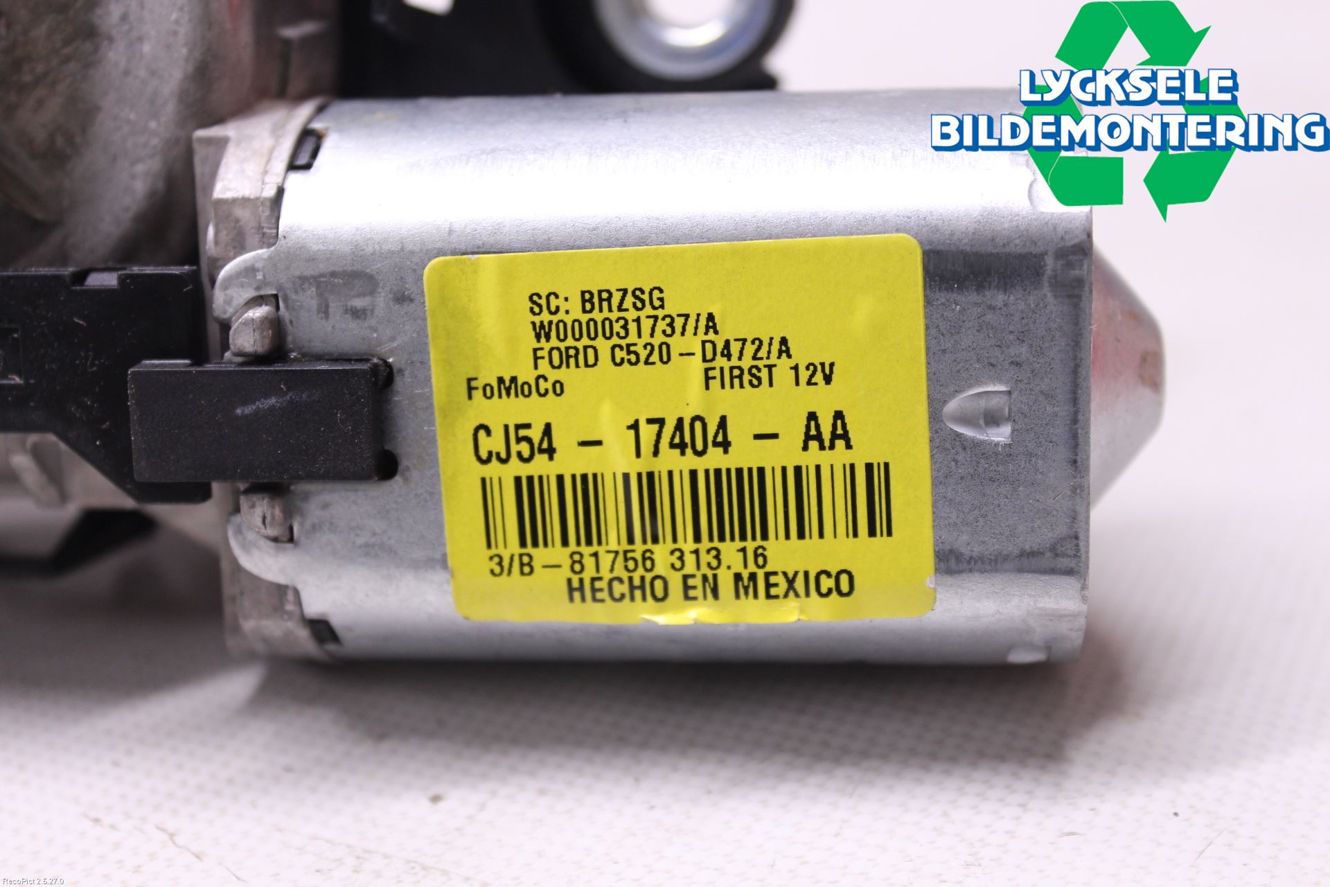 Ford KUGA 17-19 Torkarmotor Baklucka