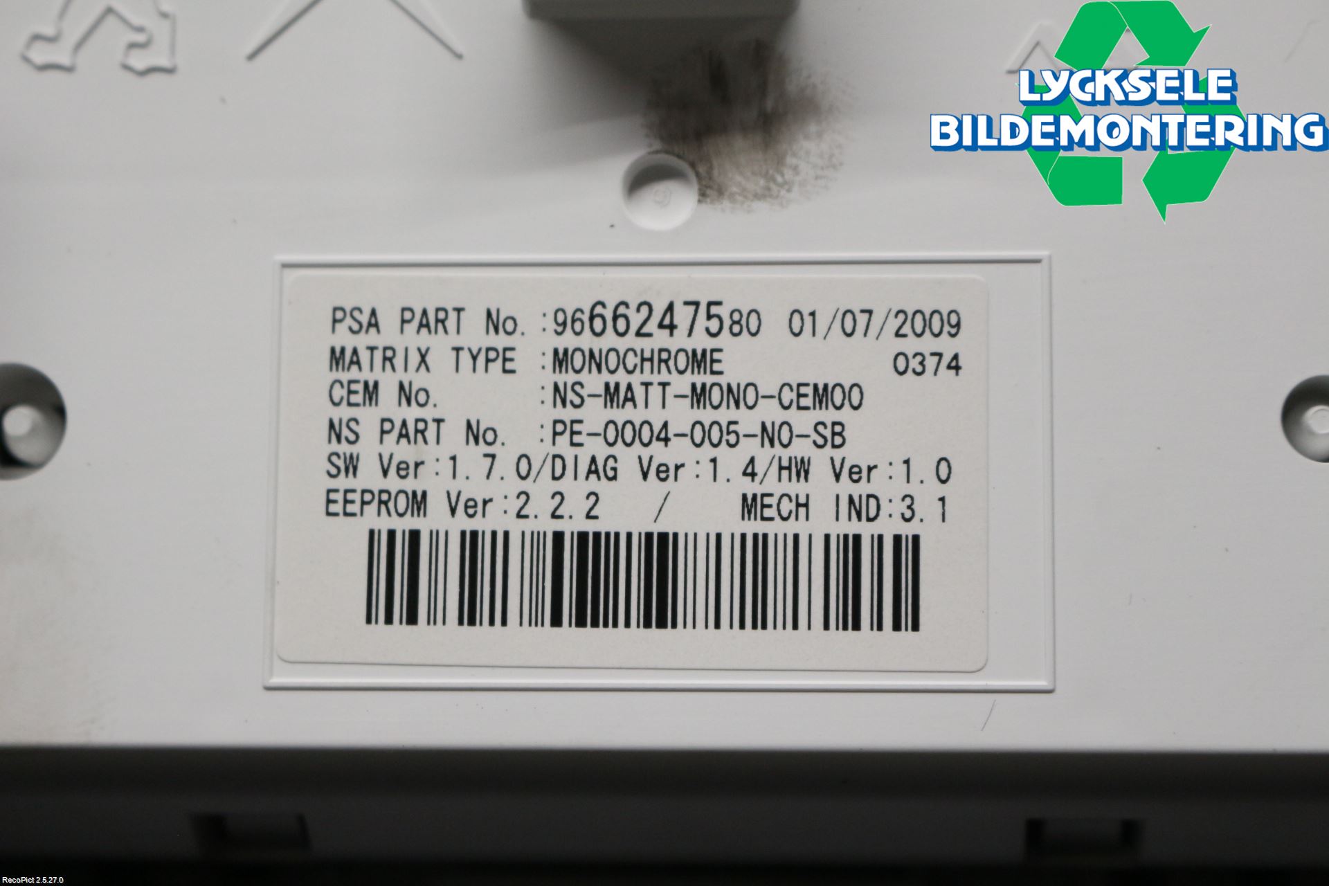 Peugeot 3008 09-16 Instrument Komb