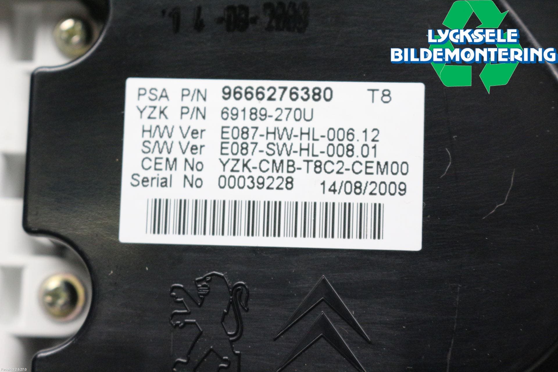 Peugeot 3008 09-16 Instrument Komb