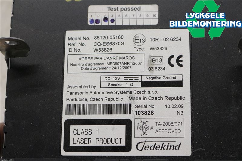 Toyota AVENSIS 09-15 Cd Radio - Multimediapanel