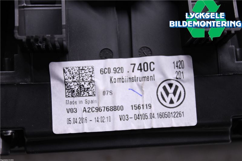 Volkswagen VW POLO 10-17 Instrument Komb