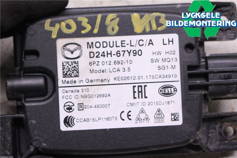 Mazda CX-3 Styrenhet Övrigt