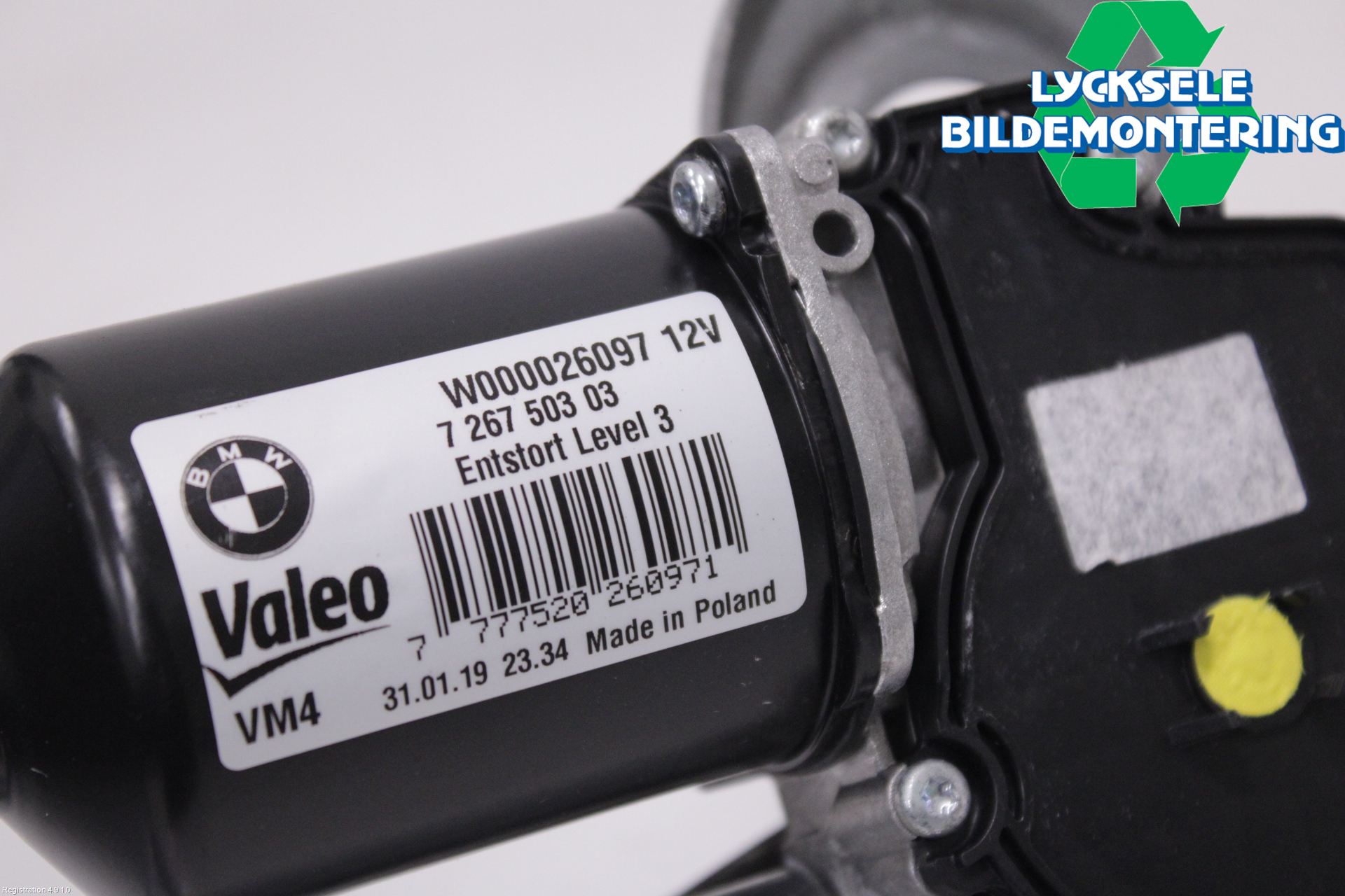 BMW 3 F30/F31/F80 12-19 Torkarmotor Vindruta