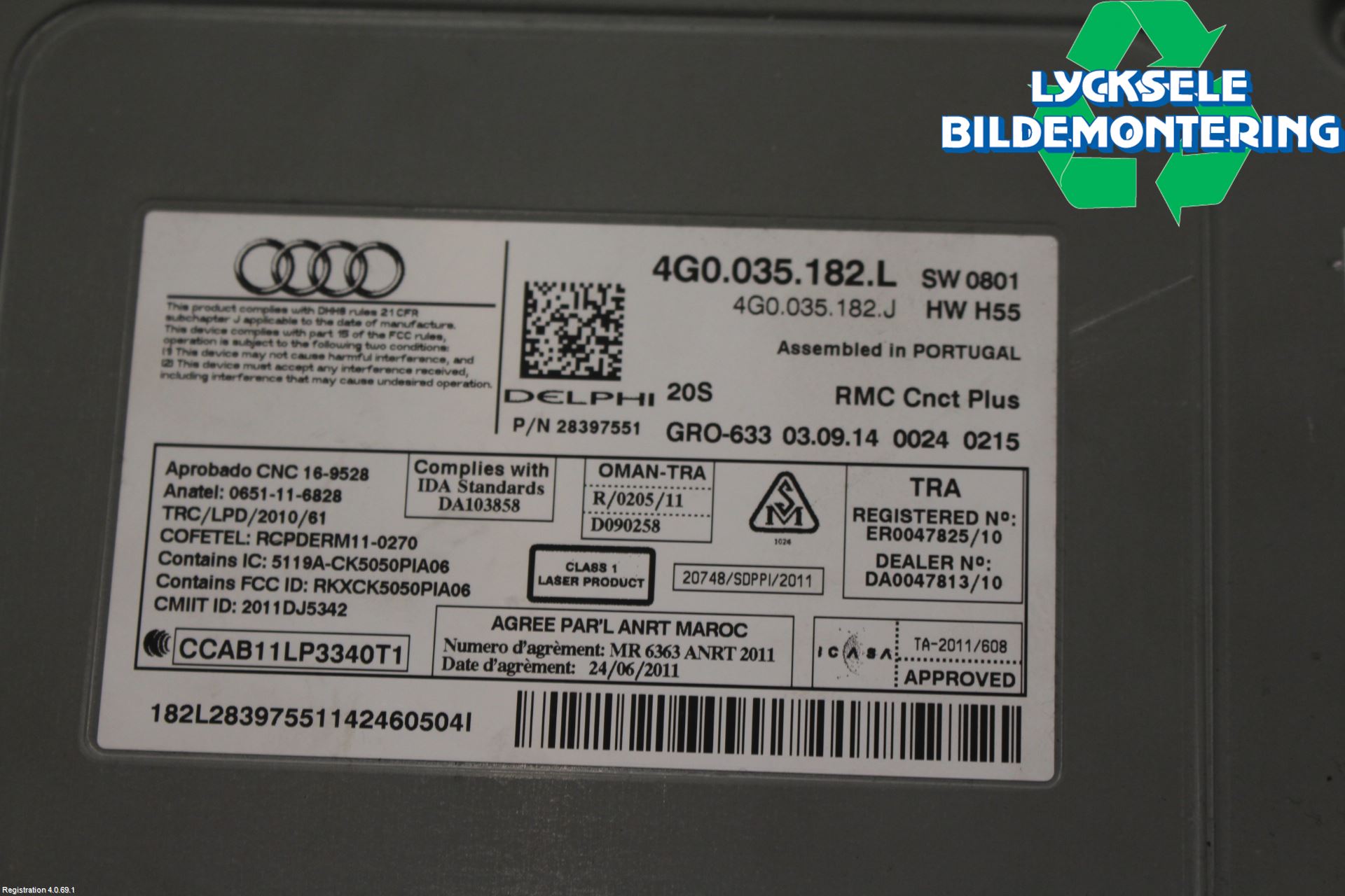 Audi A6/S6 4G 11-18 Cd Radio - Multimediapanel