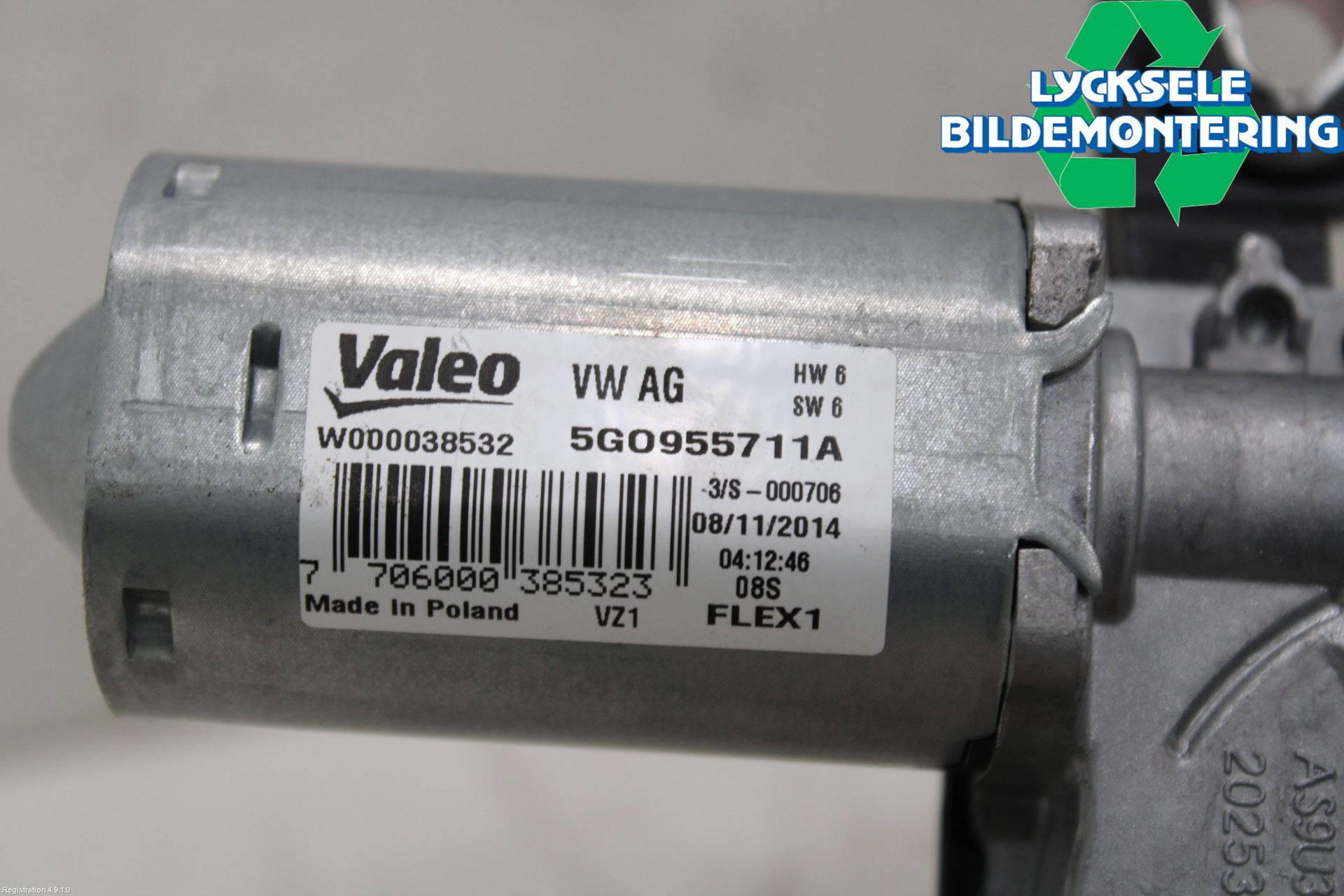 Volkswagen VW PASSAT 15-19 Torkarmotor Baklucka