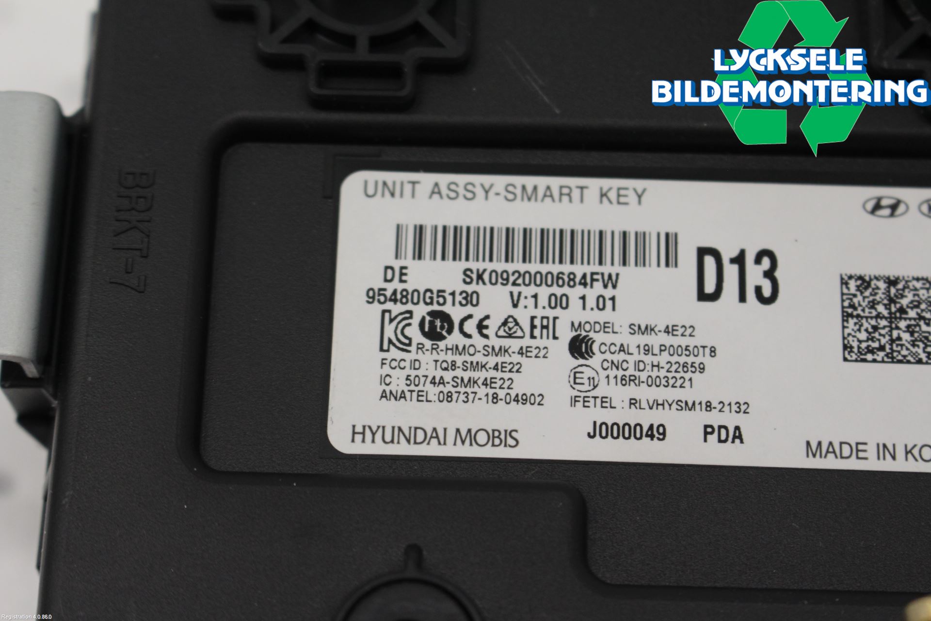 Kia NIRO (DE) 17-22 Styrenhet Nyckellöst System