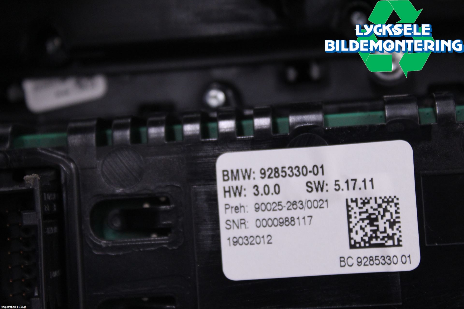 BMW 5 F10/F11/F18 09-17 Ac Styrenhet Ac Manöveren