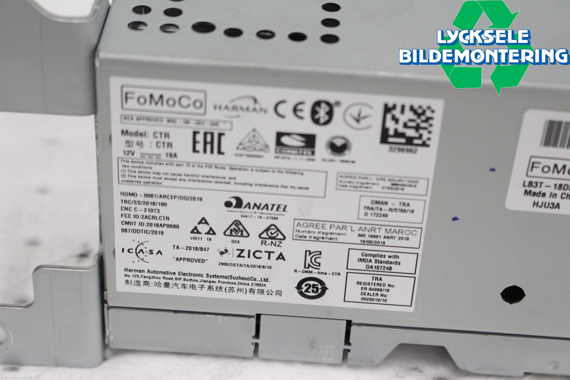 Ford RANGER EU 12-23 Cd Radio - Multimediapanel
