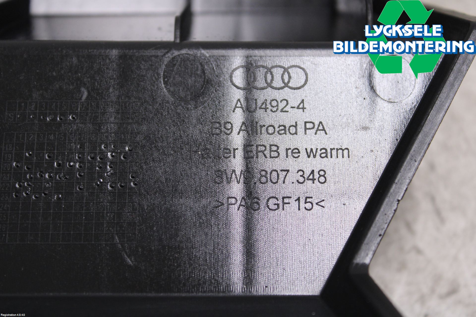 Audi A4/S4 B9 20- Stötfångarfäste Bak Hö