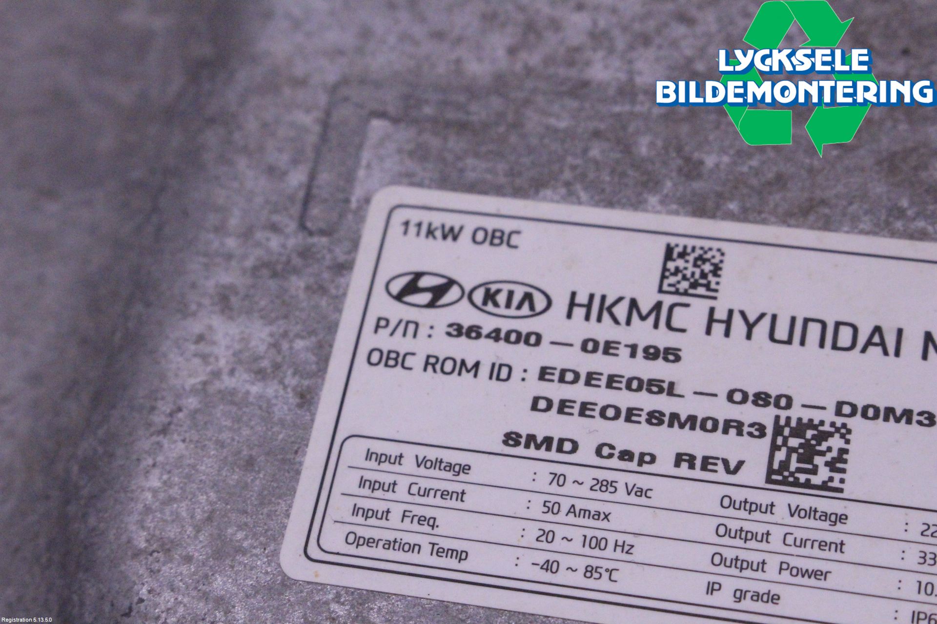 Kia NIRO (DE) 17-22 Batteriladdare Högspänning