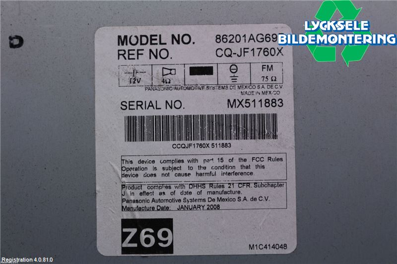 Subaru OUTBACK   07-09 Cd Radio - Multimediapanel