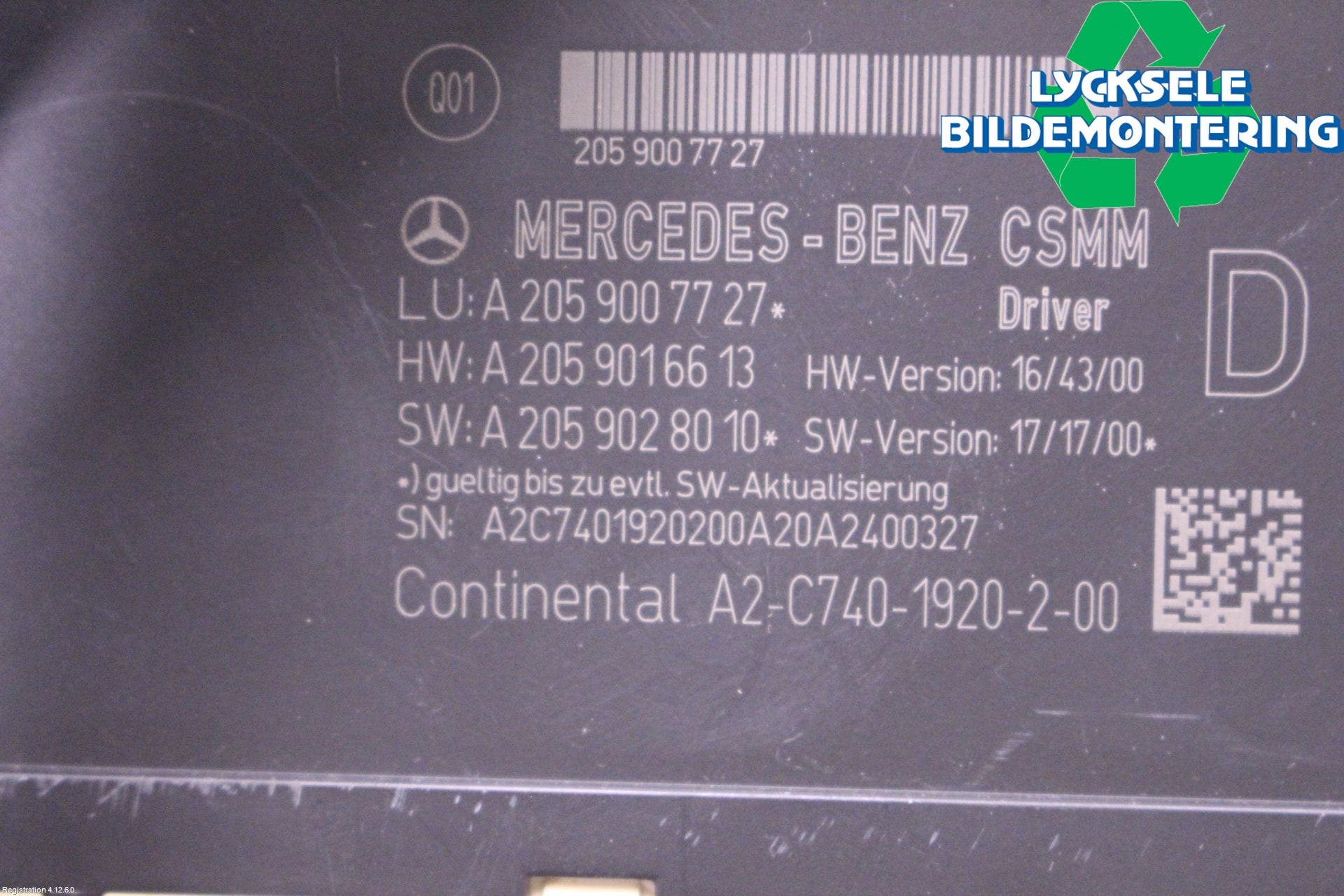 Mercedes-Benz MB GLC-KLASS (X253/C253) 15-22 Styrenhet Stolreglering