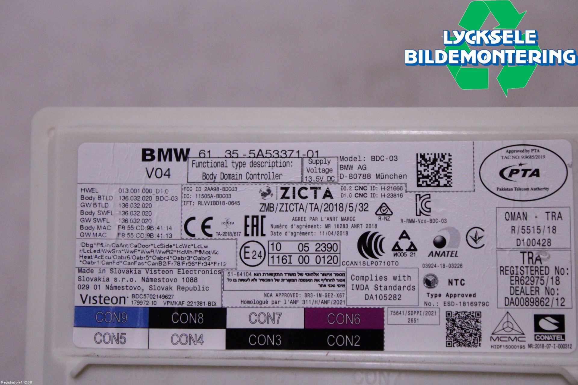 BMW 3 G20/G21/G80/G81 19- Säkringsdosa-Elcentral