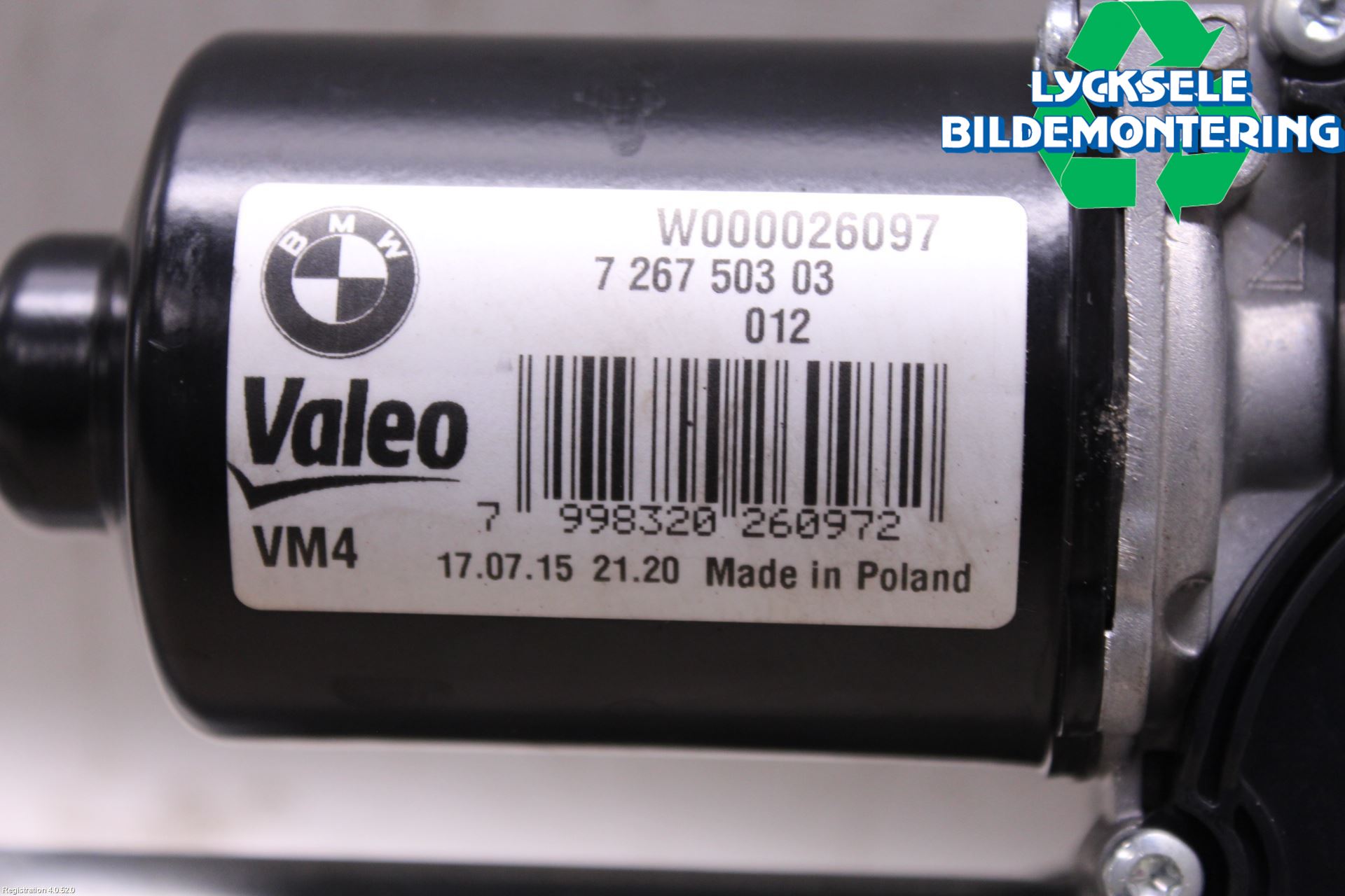 BMW 1 F20/F21 11-19 Torkarmekanism Vindruta