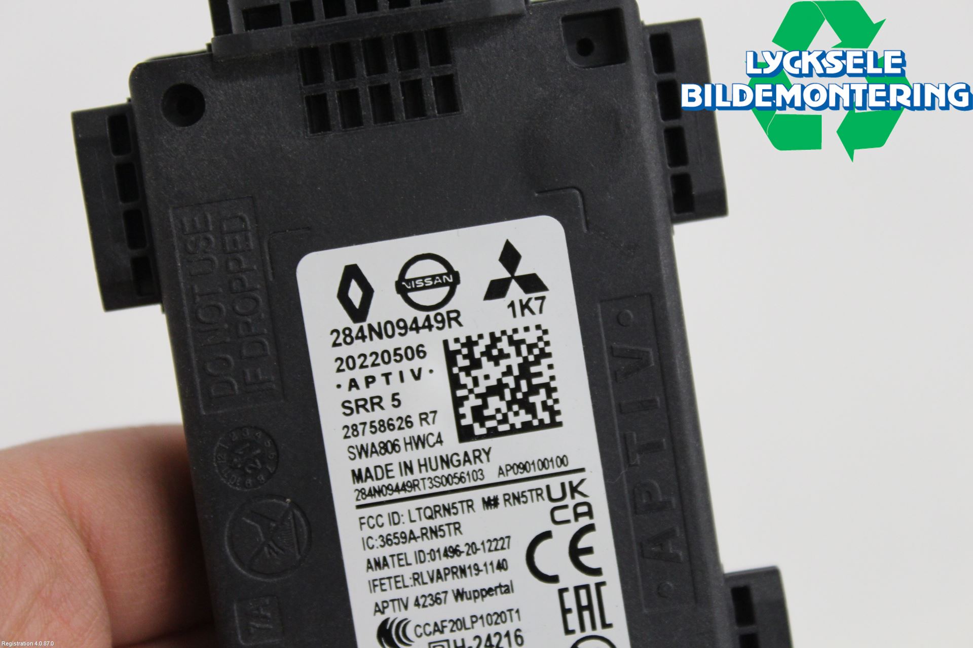 Nissan QASHQAI 21- Sensor Aktivt Kollisionsskydd