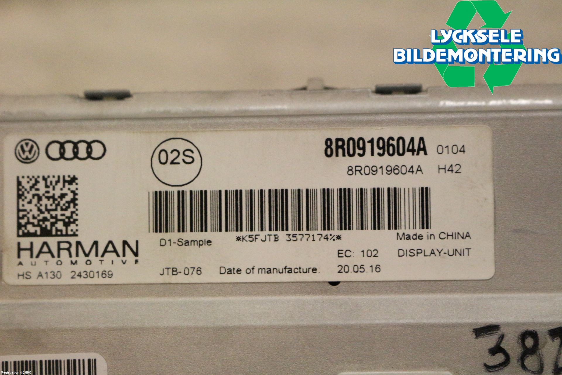 Audi A5 07-16 Kontrolldisplay