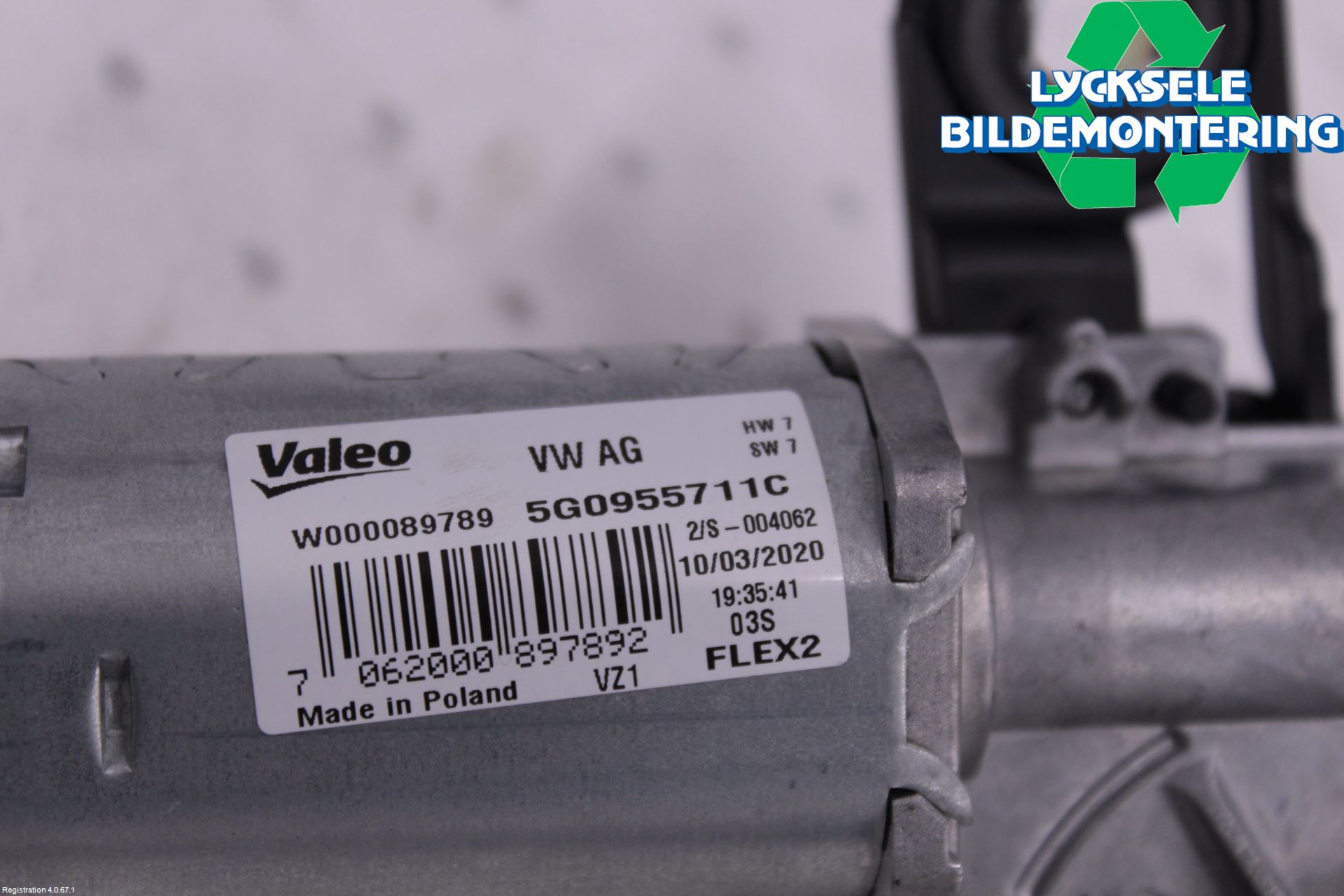 Volkswagen VW GOLF / E-GOLF VII 13-20 Torkarmotor Baklucka