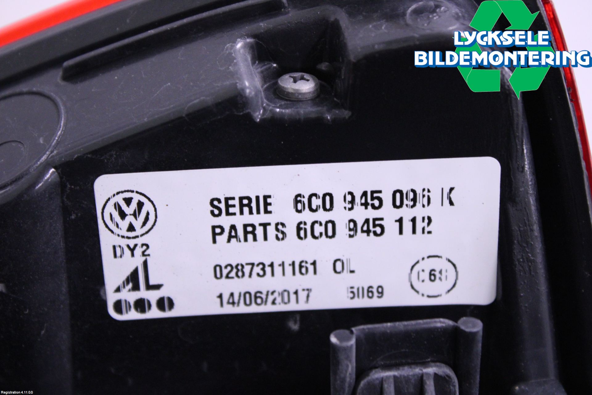 Volkswagen VW POLO 10-17 Bakljus Höger
