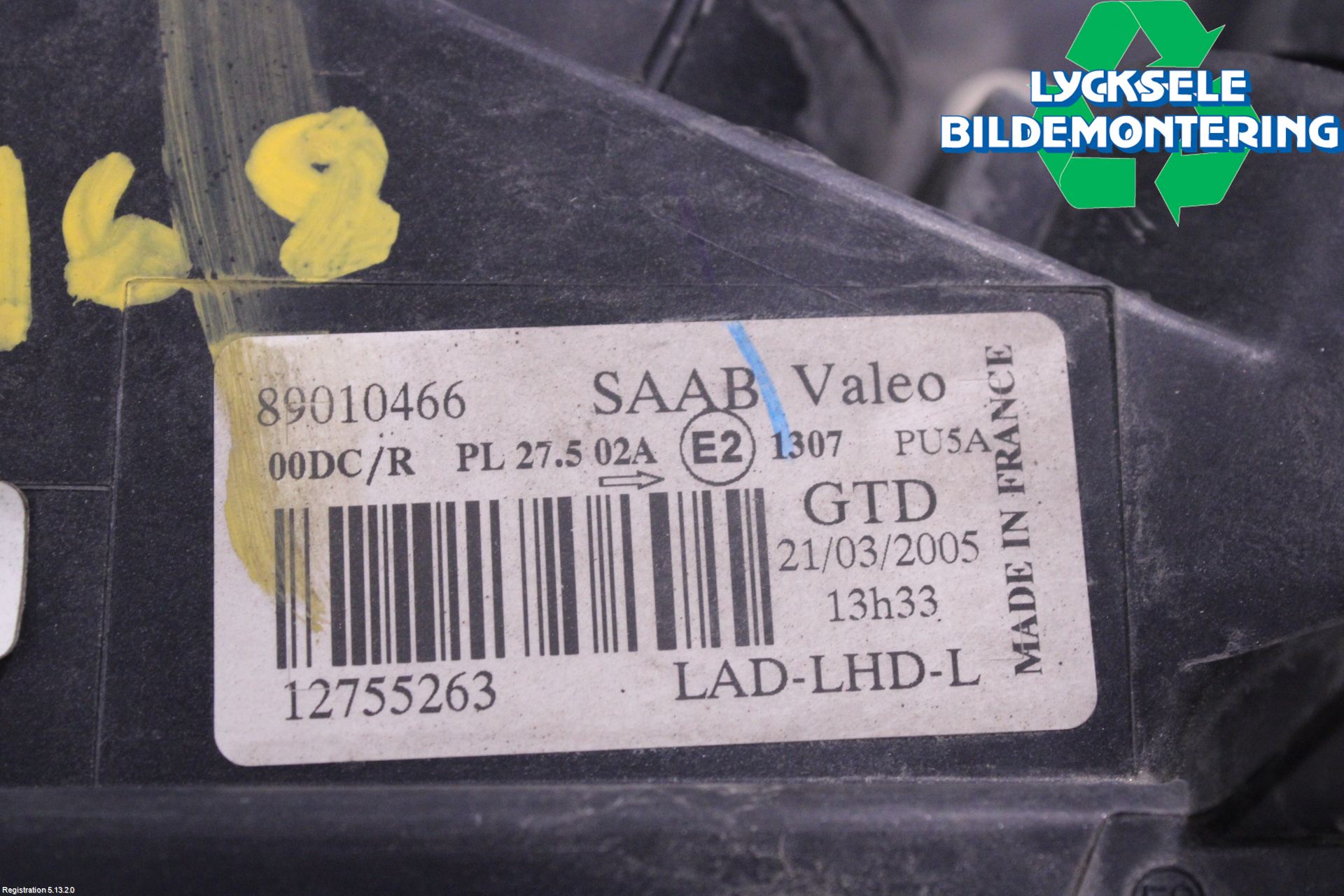 Saab 9-5 -05 Strålkastare Vänster