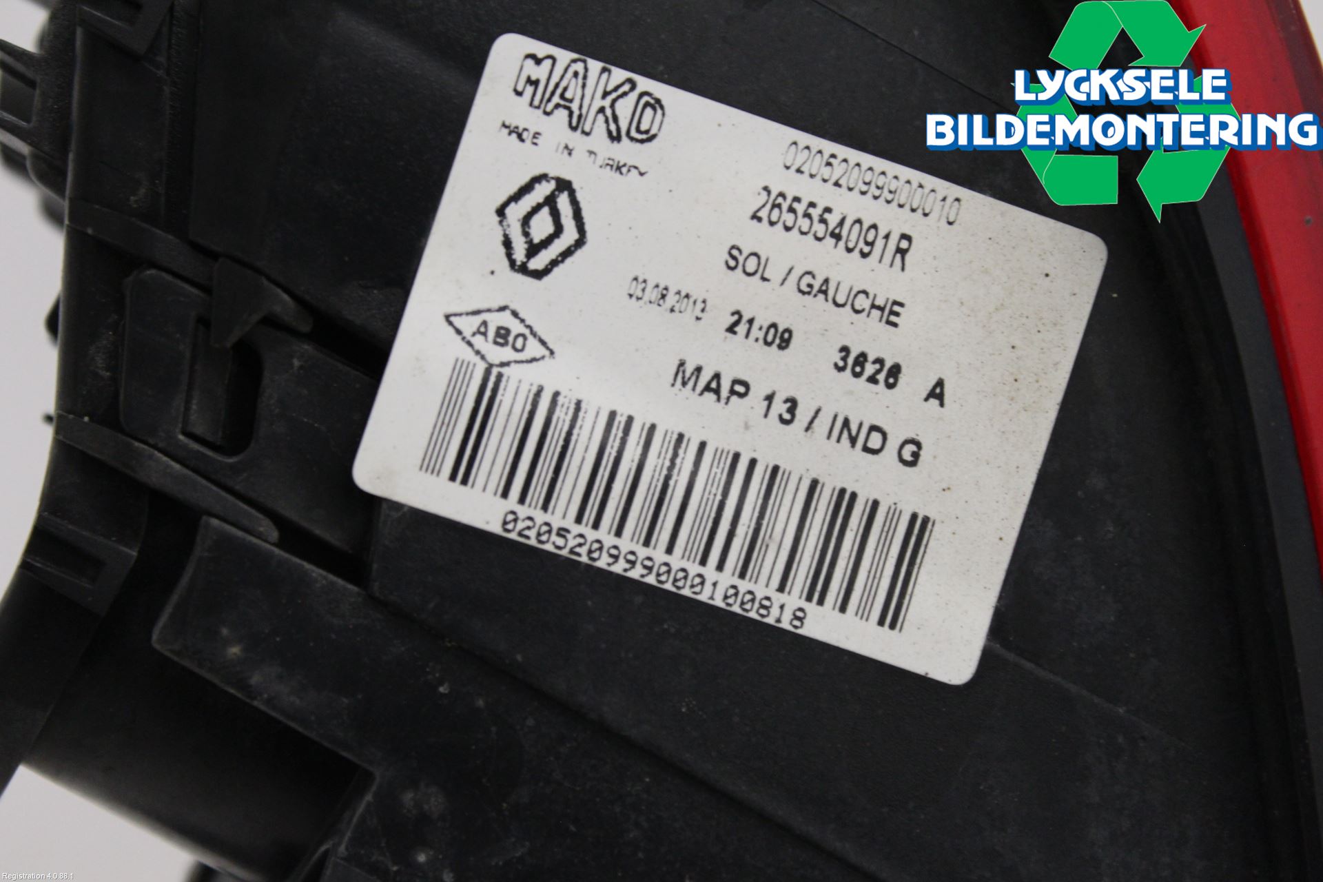 Renault CLIO IV 12-16 Bakljus Vänster