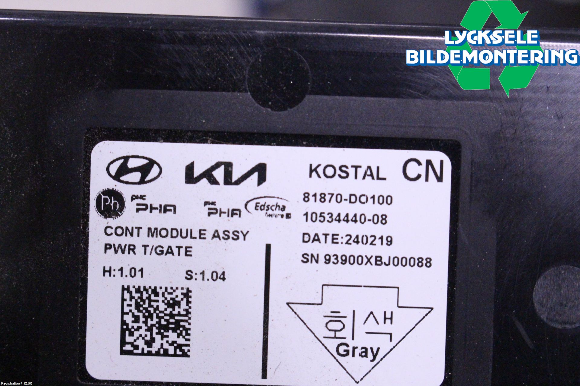 Kia EV9 24- Styrenhet Baklucka