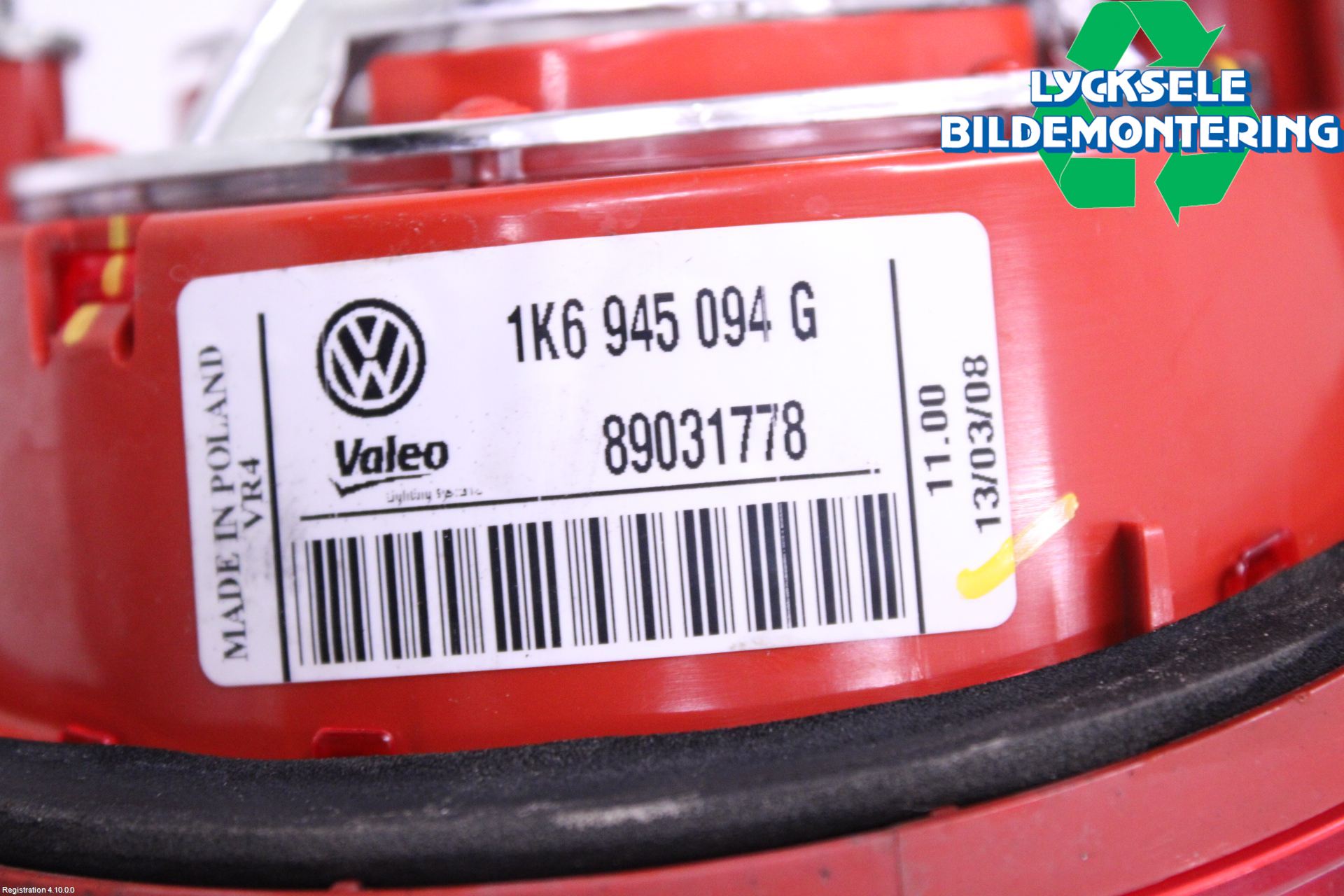 Volkswagen VW GOLF V 04-09 Bakljus Lucka Hö