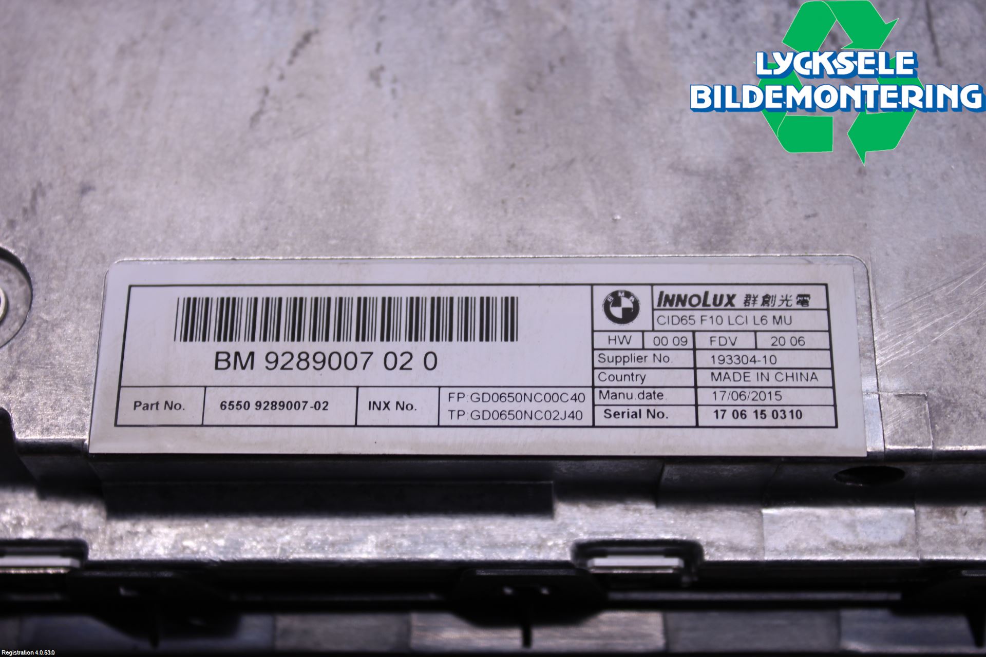 BMW 5 F10/F11/F18 09-17 Bildskärm