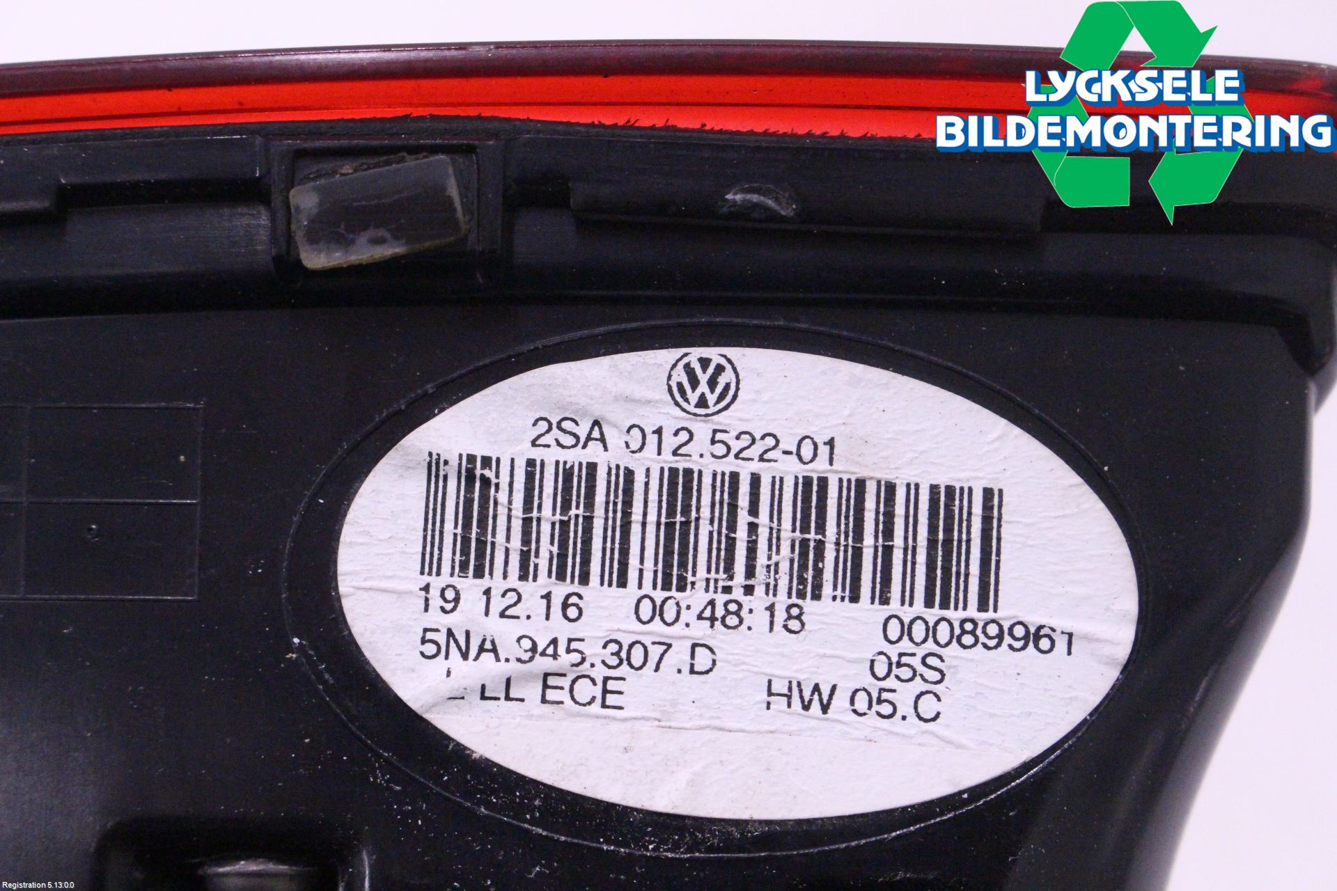 Volkswagen VW TIGUAN 16-24 Bakljus Lucka Vä