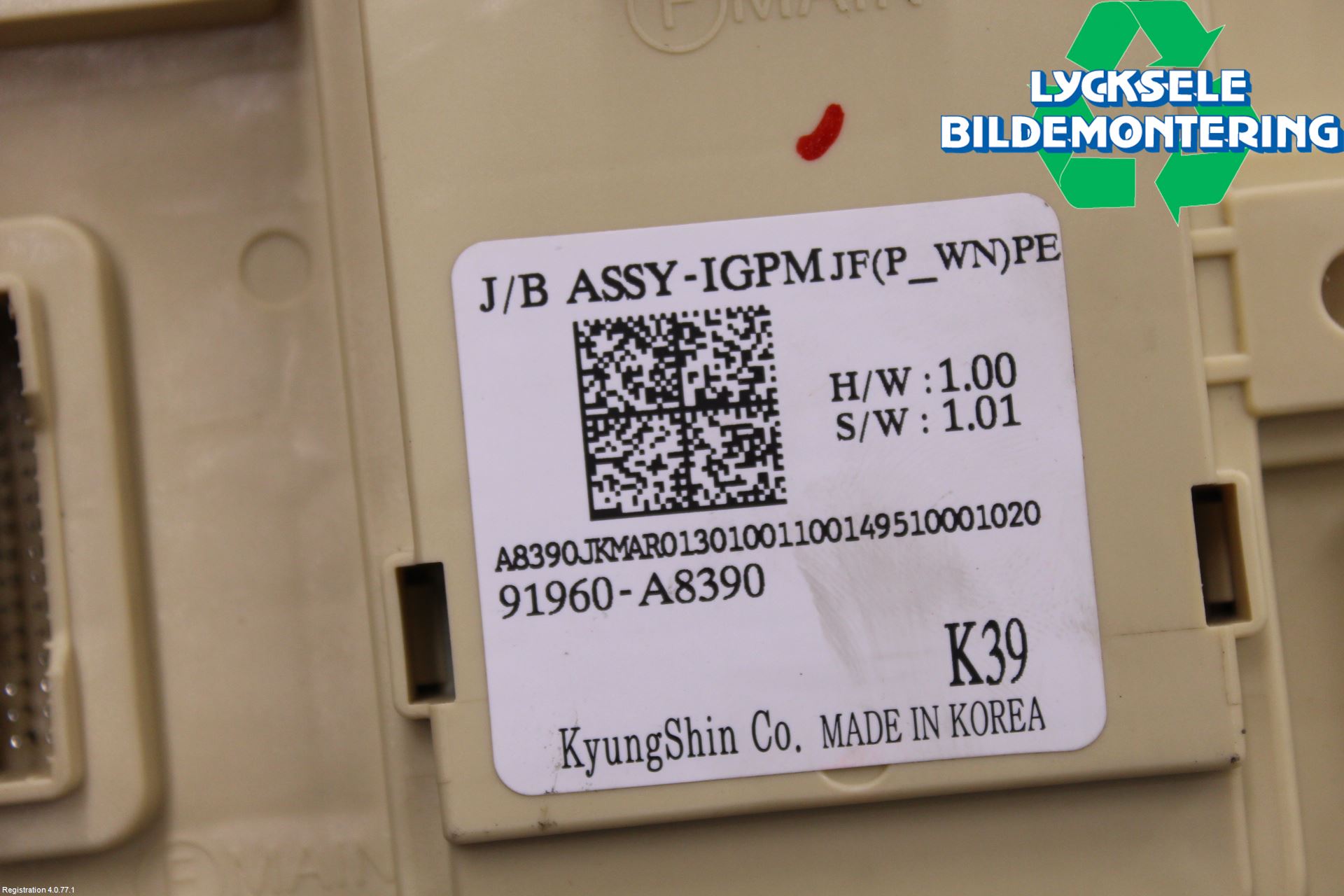 Kia OPTIMA 16-20 Säkringsdosa-Elcentral