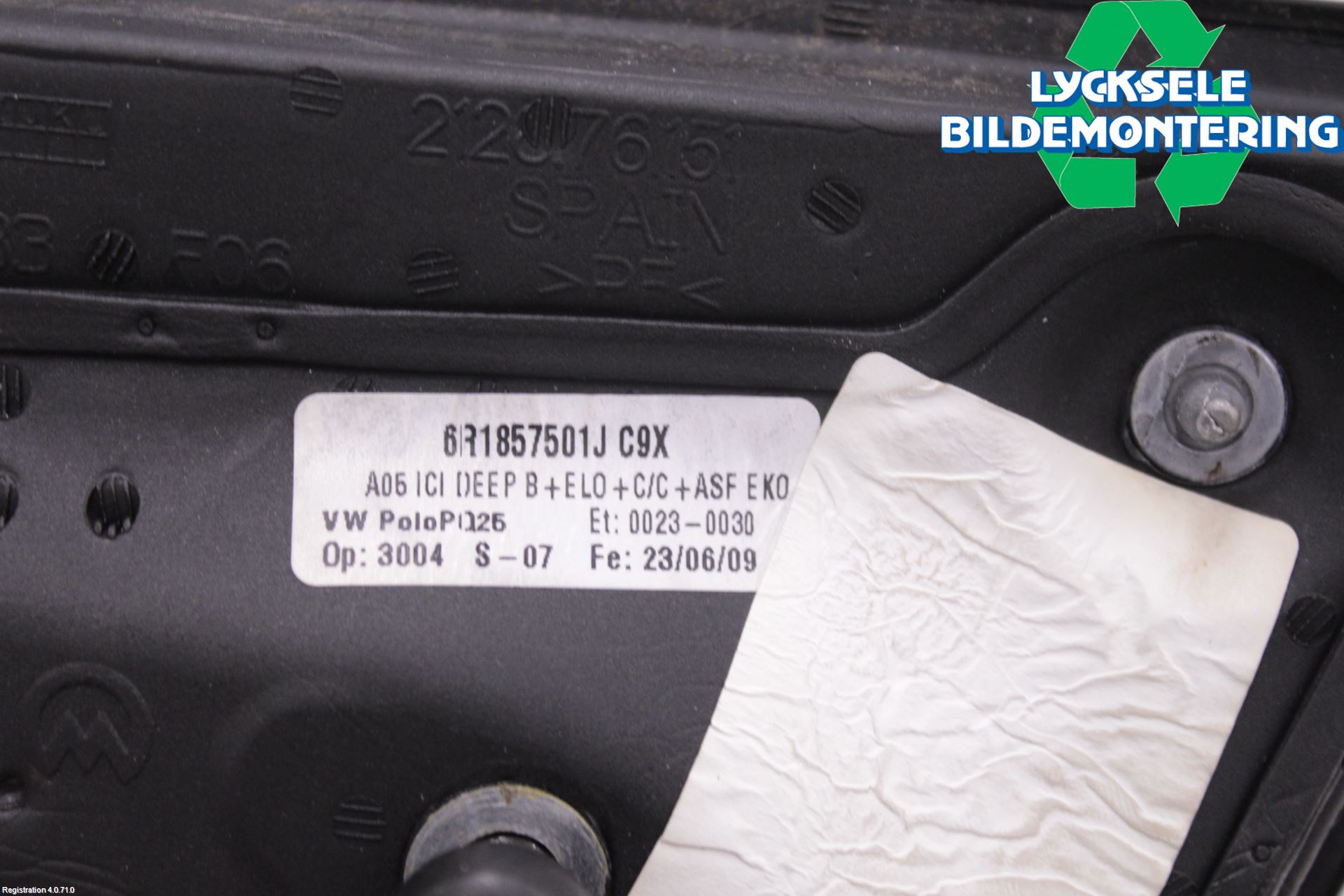 Volkswagen VW POLO 10-17 Spegel Yttre El Vä